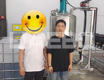 杭州某新材科技集團(tuán)股份有限公司500L自動上料攪拌罐調(diào)試成功